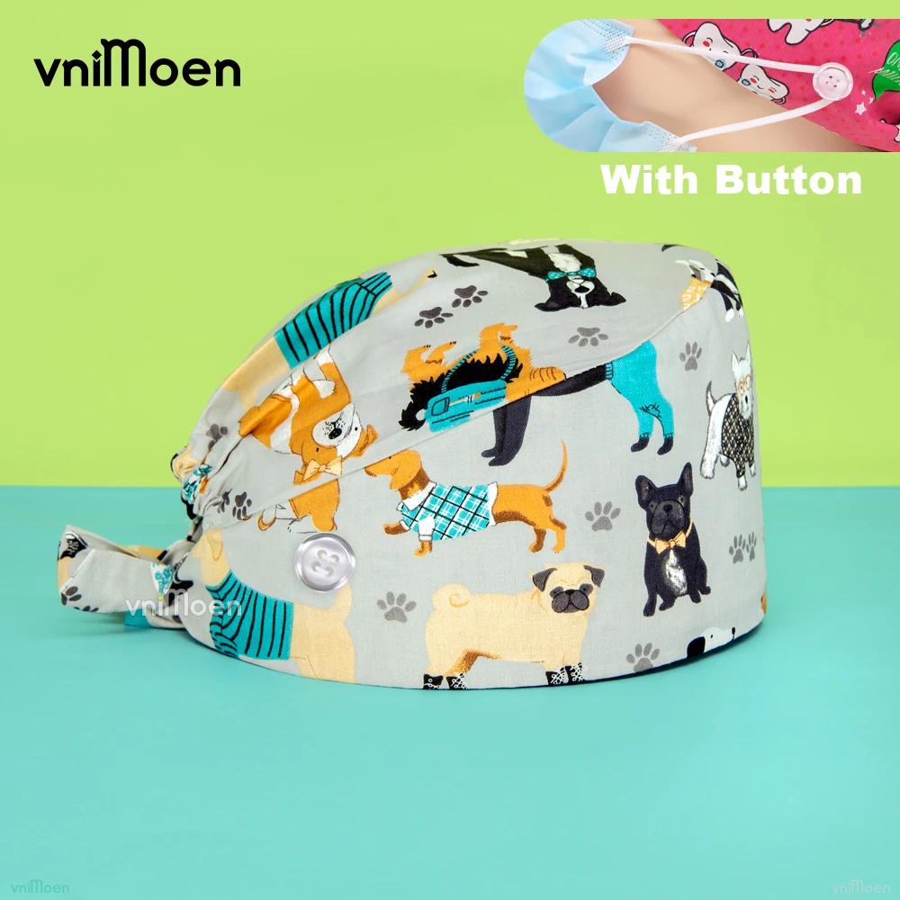 Пит стайл модные хлопковые шляпки с принтом карикатур, регулируемые, для салона красоты, лаборатории, магазина.