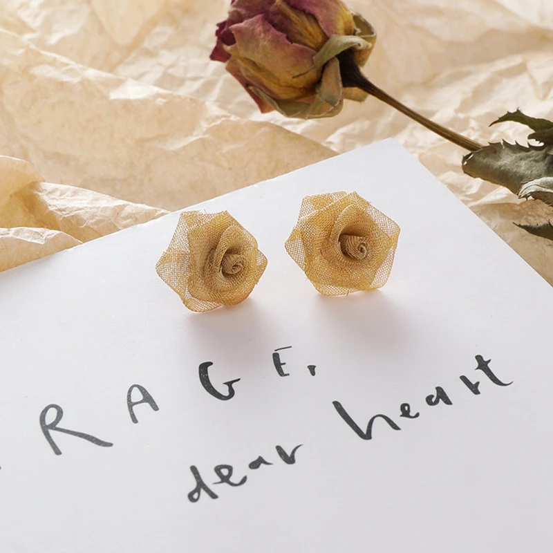 Корейские модные индивидуальные женские серьги гвоздики в виде розы из