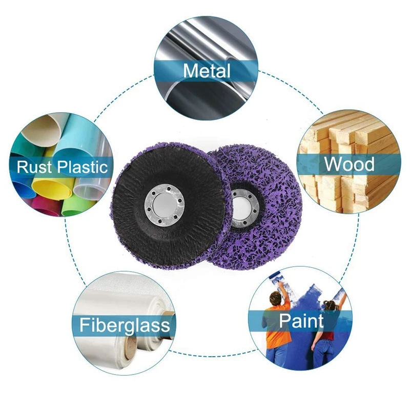 

10 Pack - 4-1/2inch x 7/8inch Strip & Clean Discs Fit for Angle Grinders-Removes Rust Strips Paint Cleans Welds