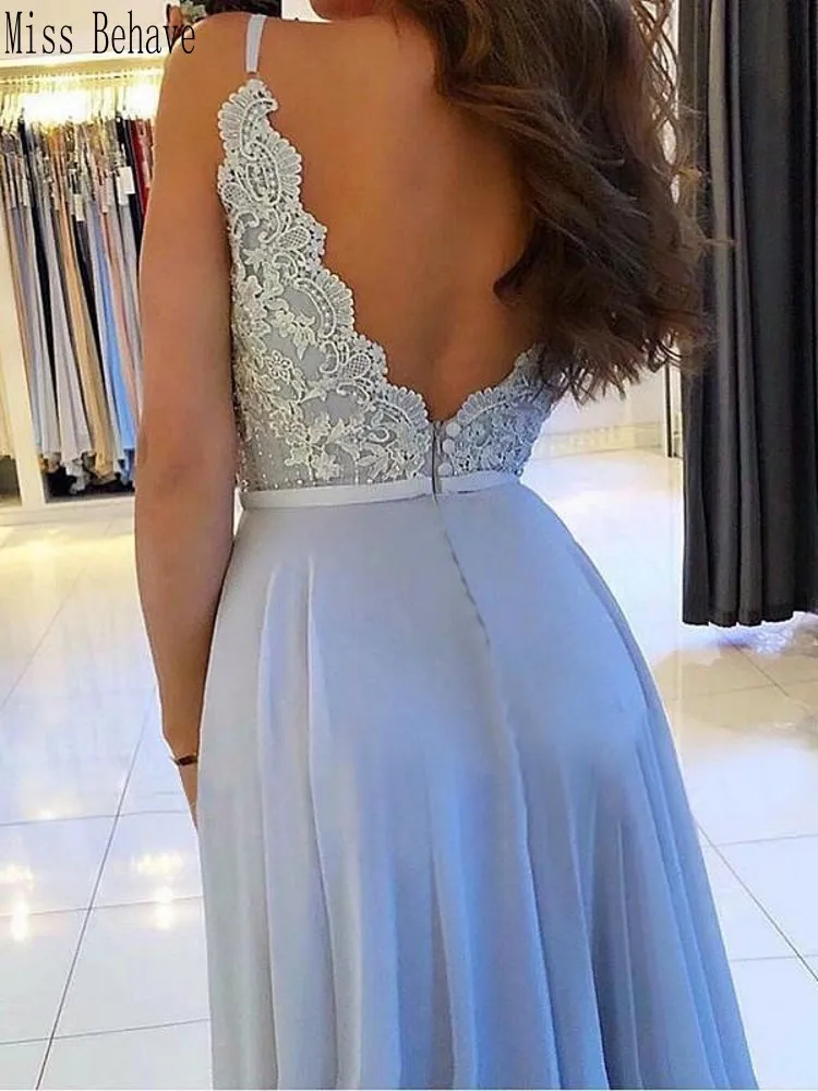 DD JYOY Elegant Chiffon Evening Dress 2020 Long Formal Gown Party Front Split Prom Lace Body | Свадьбы и торжества