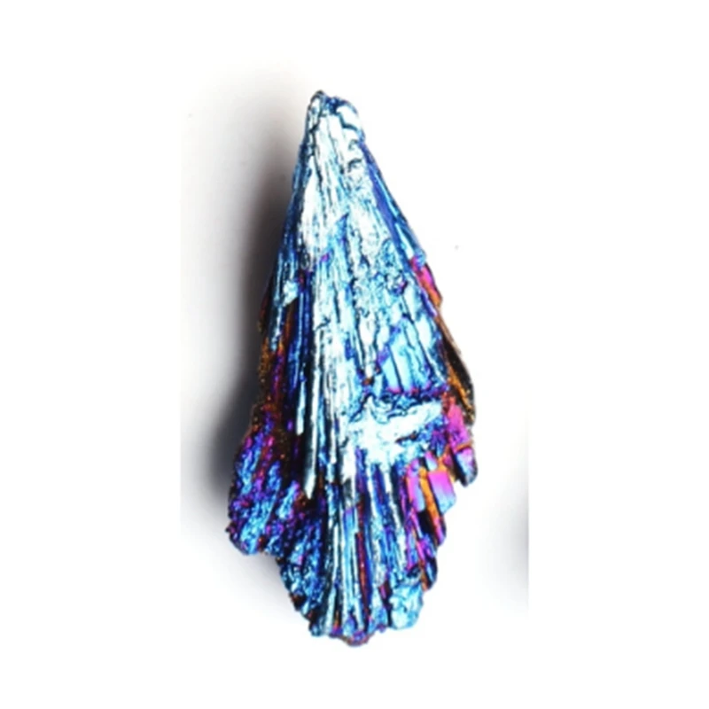 Blue Titanium Plated Black Tourmaline Peacock Feather Pendant Raw Stone Mineral Specimens Decorative Crafts (Random Shape) | Дом и сад