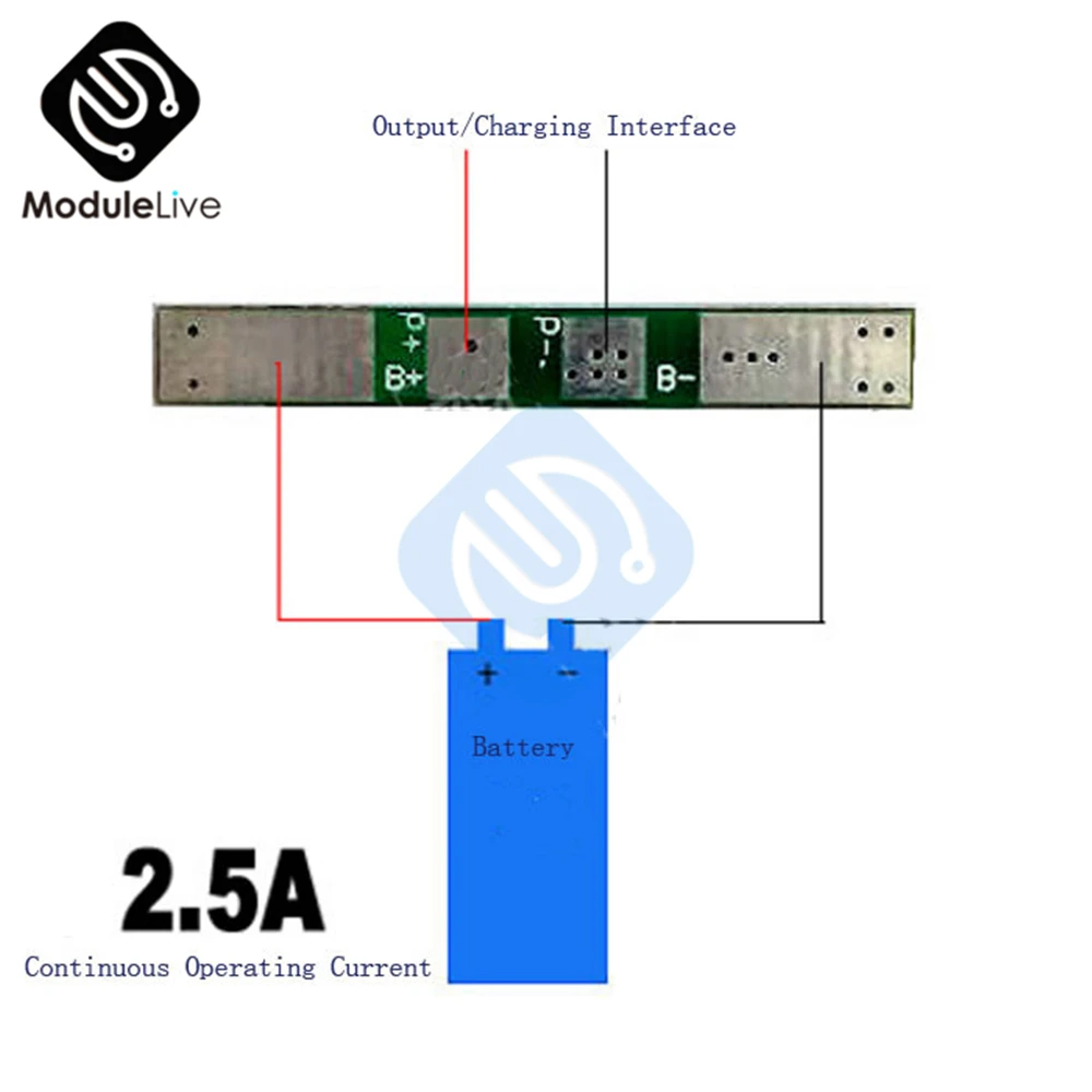 1S 3,7 V 2.5A литиевая батарея Защитная плата полимерная BMS PCM PCB над разрядкой заряда литий-ионный модуль защиты