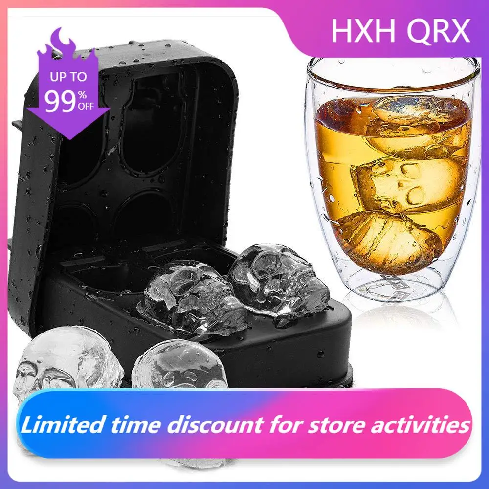 

3D Skull Silicone Mold Ice Cube Maker Chocolate Mould Tray Ice Cream DIY Tool Whiskey Wine Cocktail Ice Cube Best Sellers