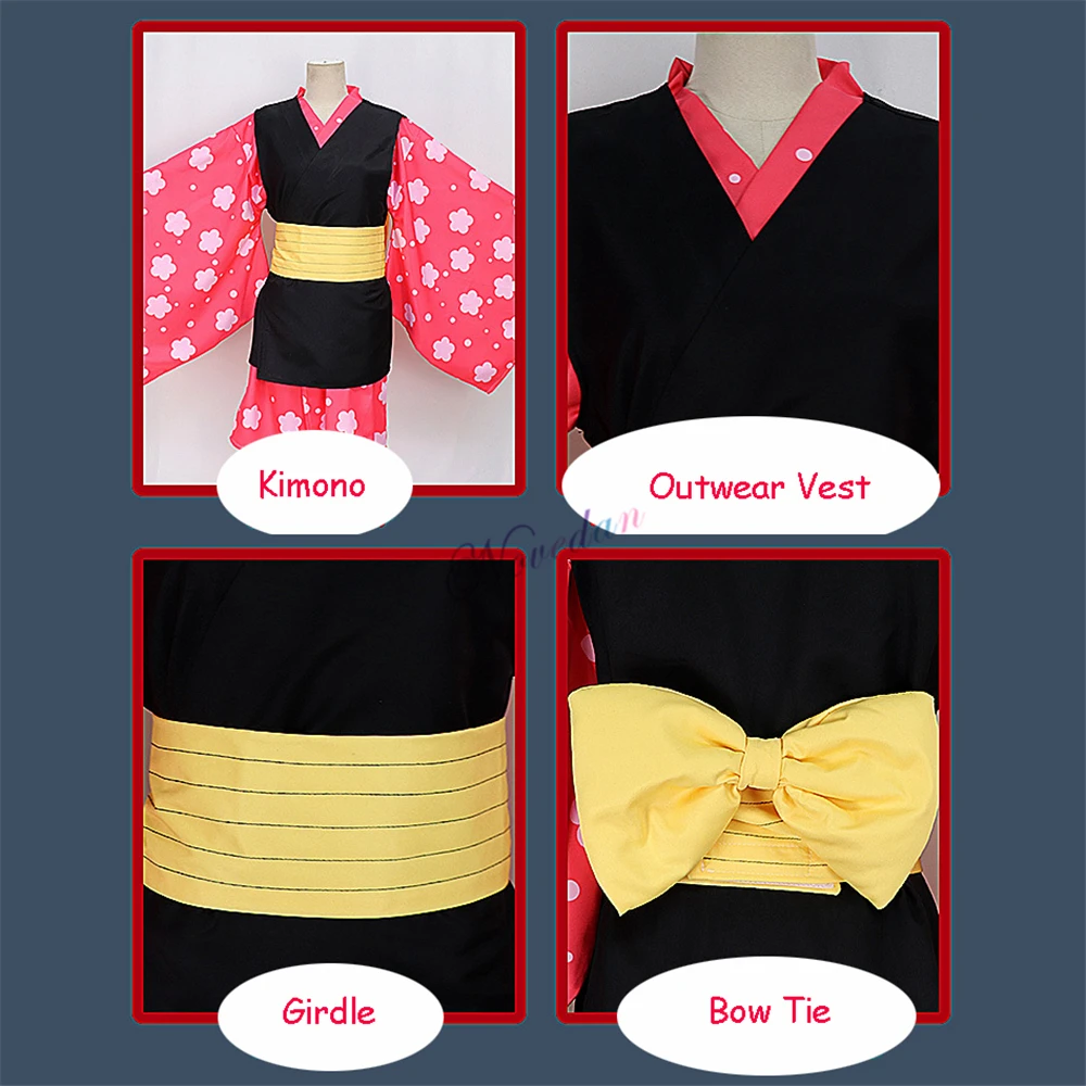 

Anime Demon Slayer Kimetsu no Yaiba Makomo Cosplay Costume Women Men Kimono Uniform Mask Wig Full Set Halloween Party Suit