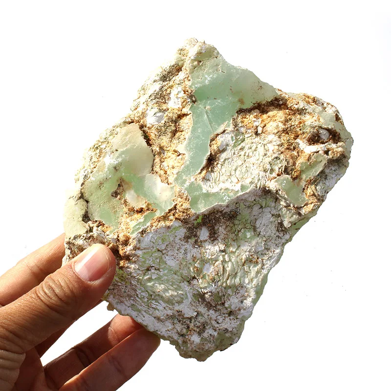 

1 Kg natural rough green chalcedony stone