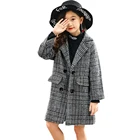 Куртка для девочек осенне-зимняя, в клетку, на возраст 6, 8, 10, 12, 14