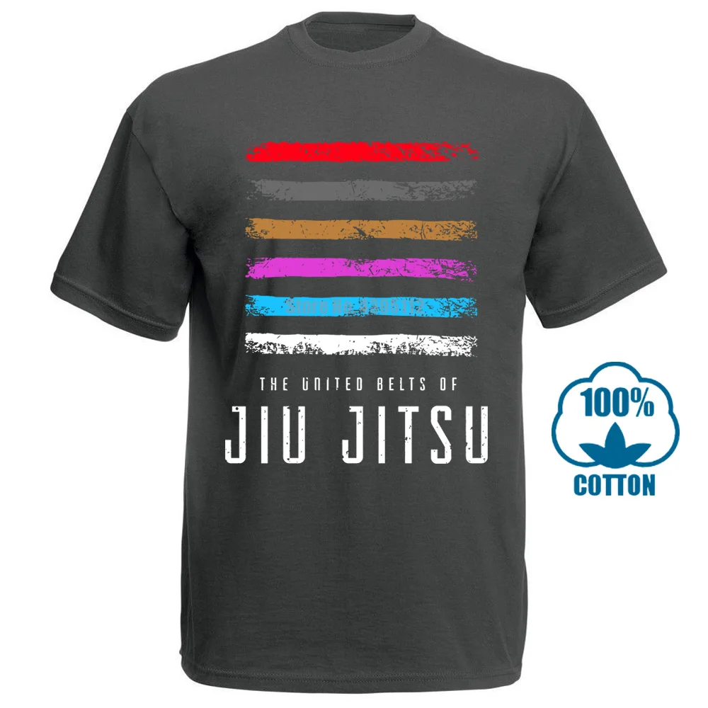 Bjj Пояс Ранг Мужская футболка для джиу джитсу - Цвет: Темно-серый