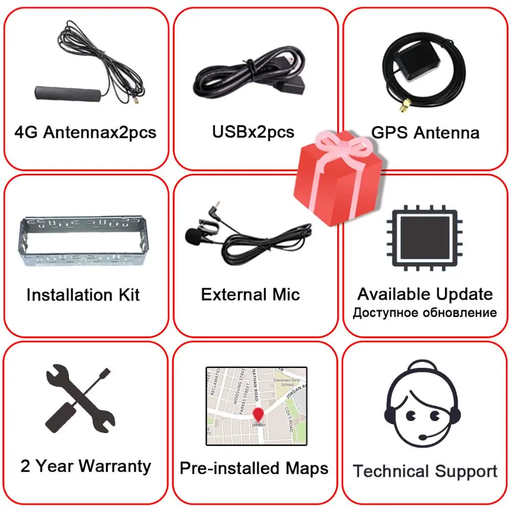 Радуясь 7 дюймов 1Din Универсальный Android автомобильный Радио Android10 GPS Carplay
