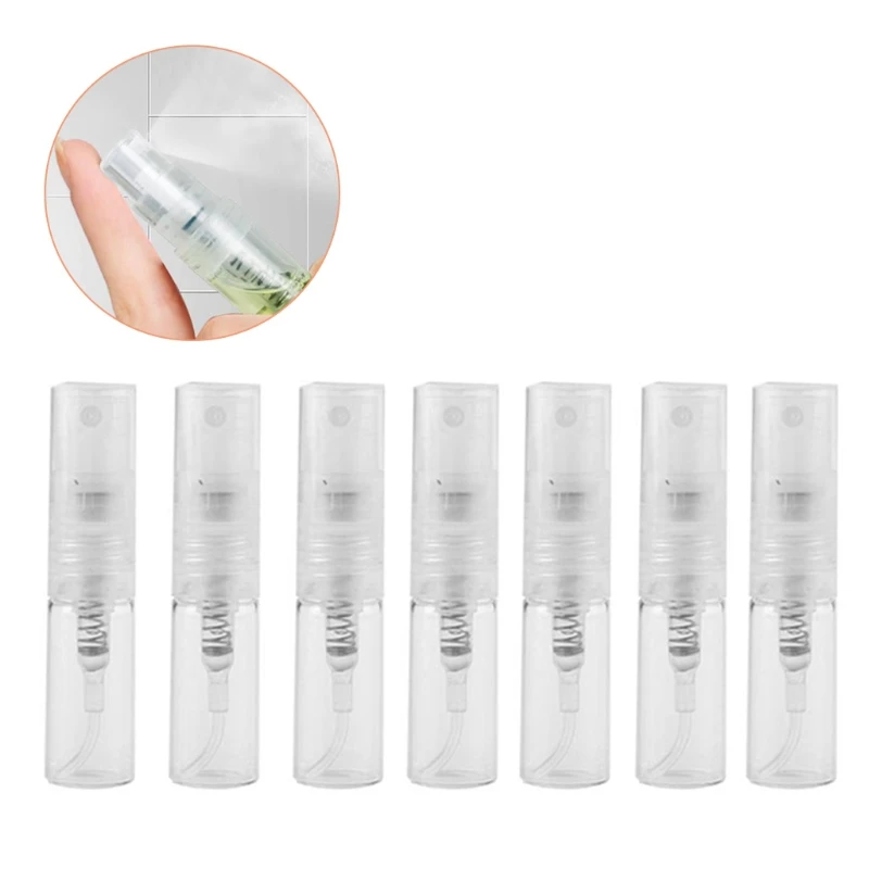

MOLF 100Pcs Mini Clear 2ml Plastic Refillable Spray Bottle Portable Perfume Mouthwash Sample Vial Cosmetic Atomizer Container