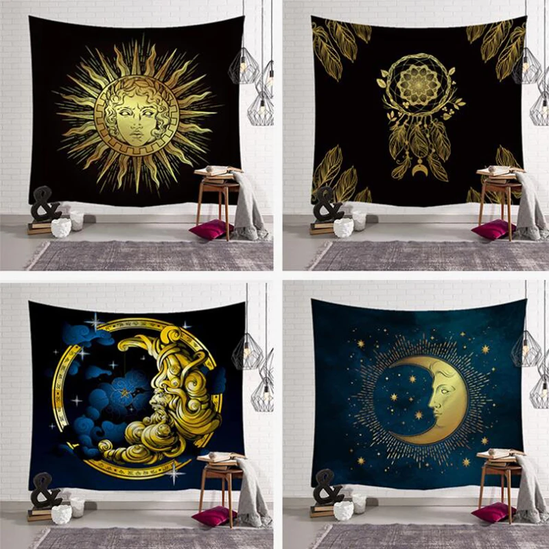 Психоделический солнечный бог планеты ведро гобелен Астрология Мандала хиппи