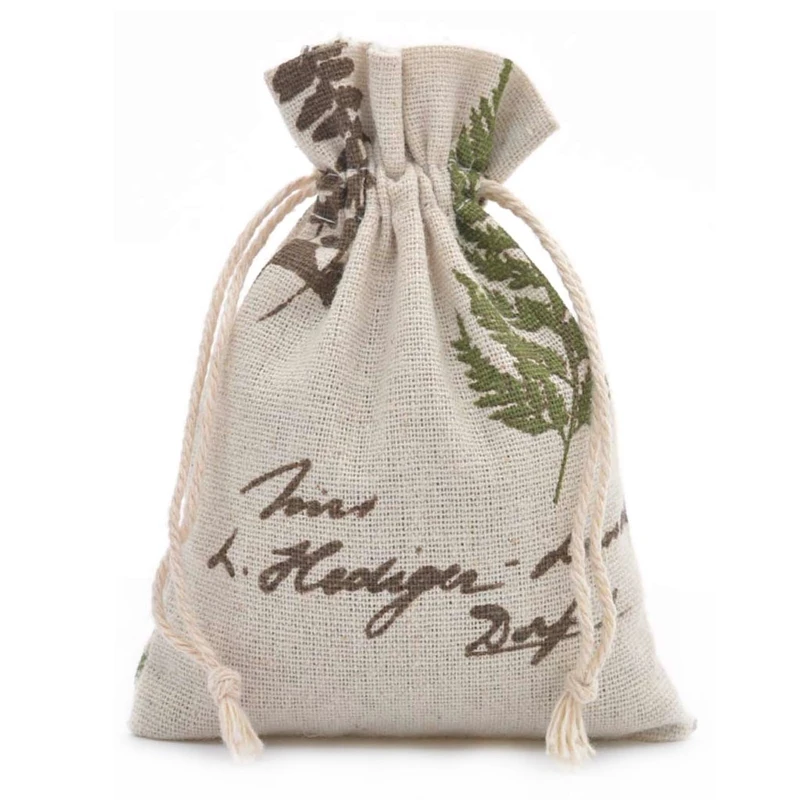 

50pcs/set Cute Printed Cotton Cloth Drawstring Pouch Candy Bag for Christmas B0KB