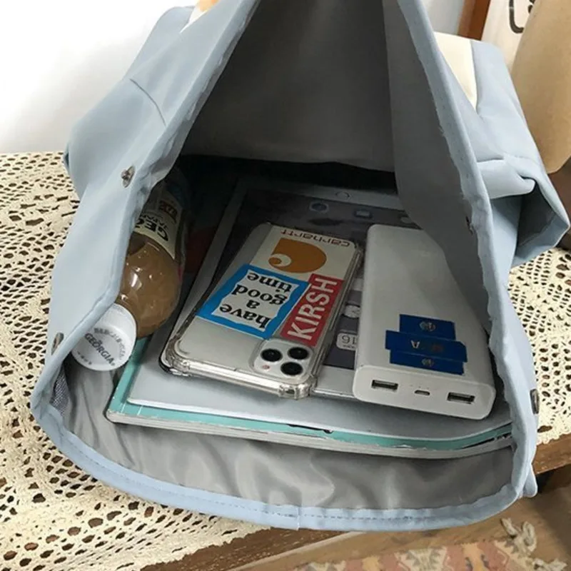 

Women Backpack Waterproof Nylon Back Packs Color Contrast Schoolbag Mochila For Girl School Bag Travel Rucksack College Bookbag