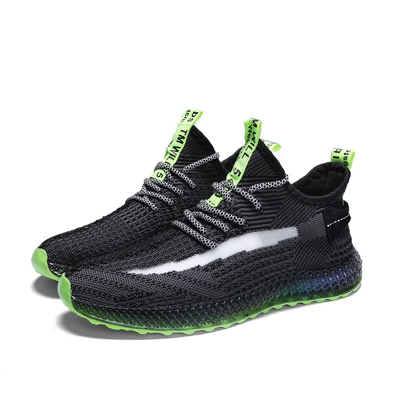 Летающая плетеная Мужская обувь Кокосовая гелевая подошва дышащая Спортивная 2020