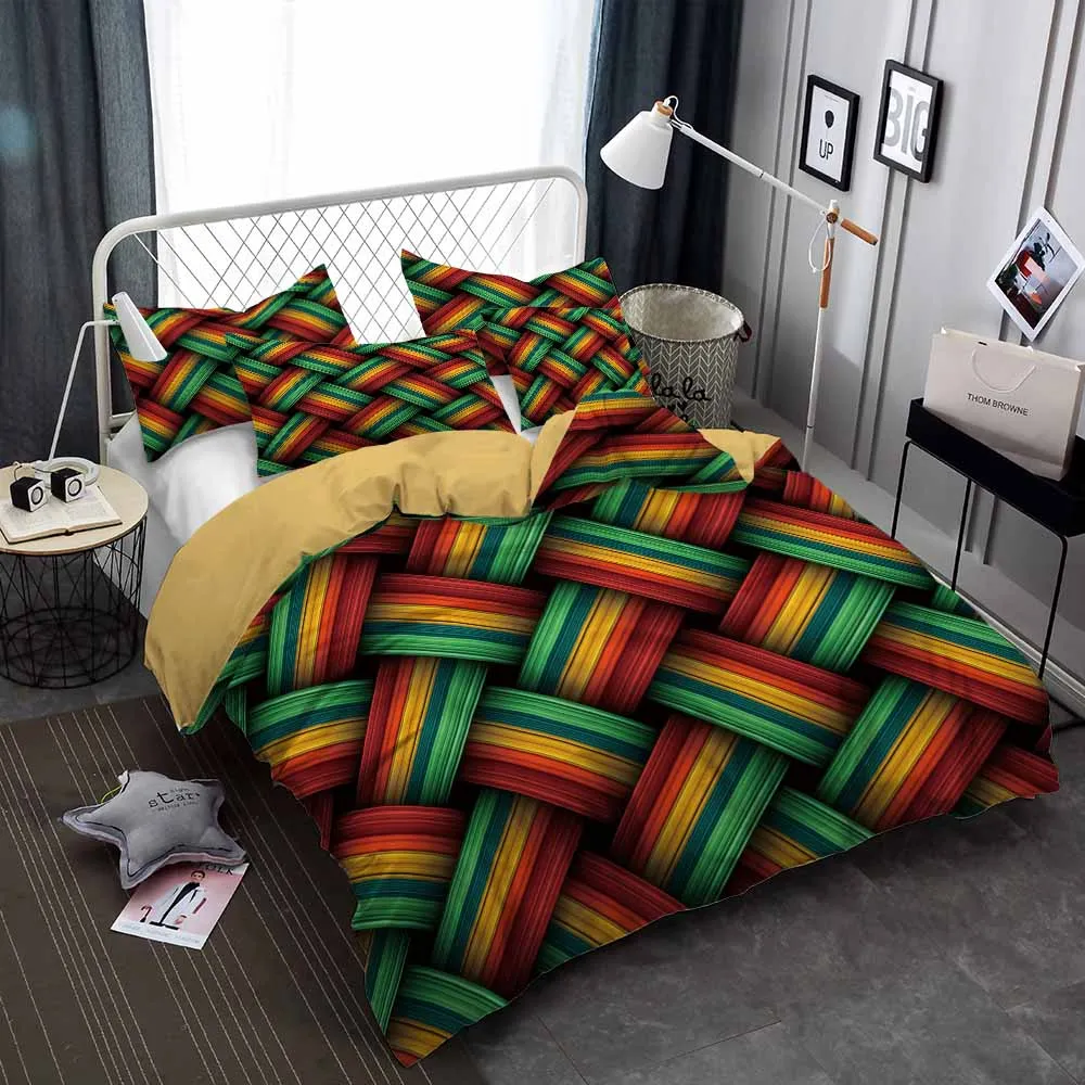 

Knit Crossing Shape Bedding Set Warm Color Duvet Cover Sets Comforter Bed Linen Twin Queen King Single Size Dropshipping