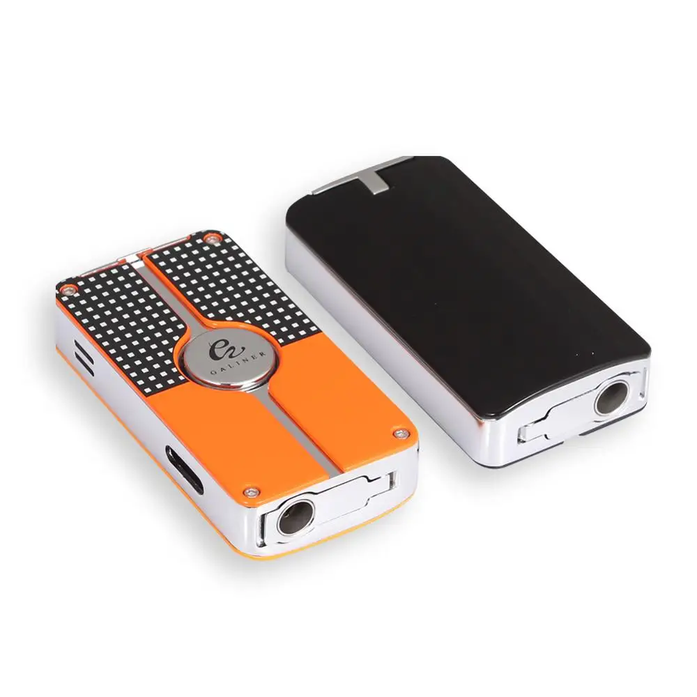 Металлическая ветрозащитная Зажигалка для сигар GALINER 3 фонарика струйное пламя