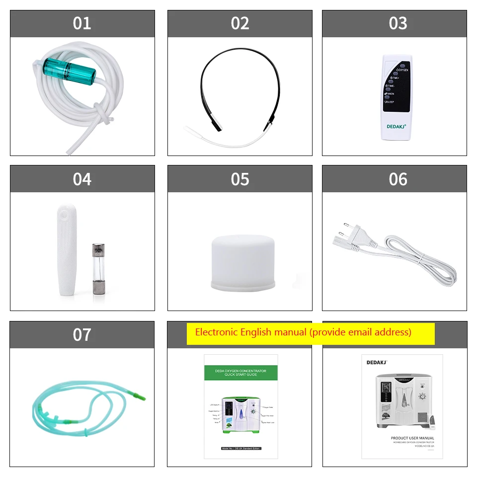 

DEDAKJ 2L-9L DE-2A Oxygen Generator Oxygen Concentrator Generator 24-HOUR Continuous Oxygen 110V 220v English Version
