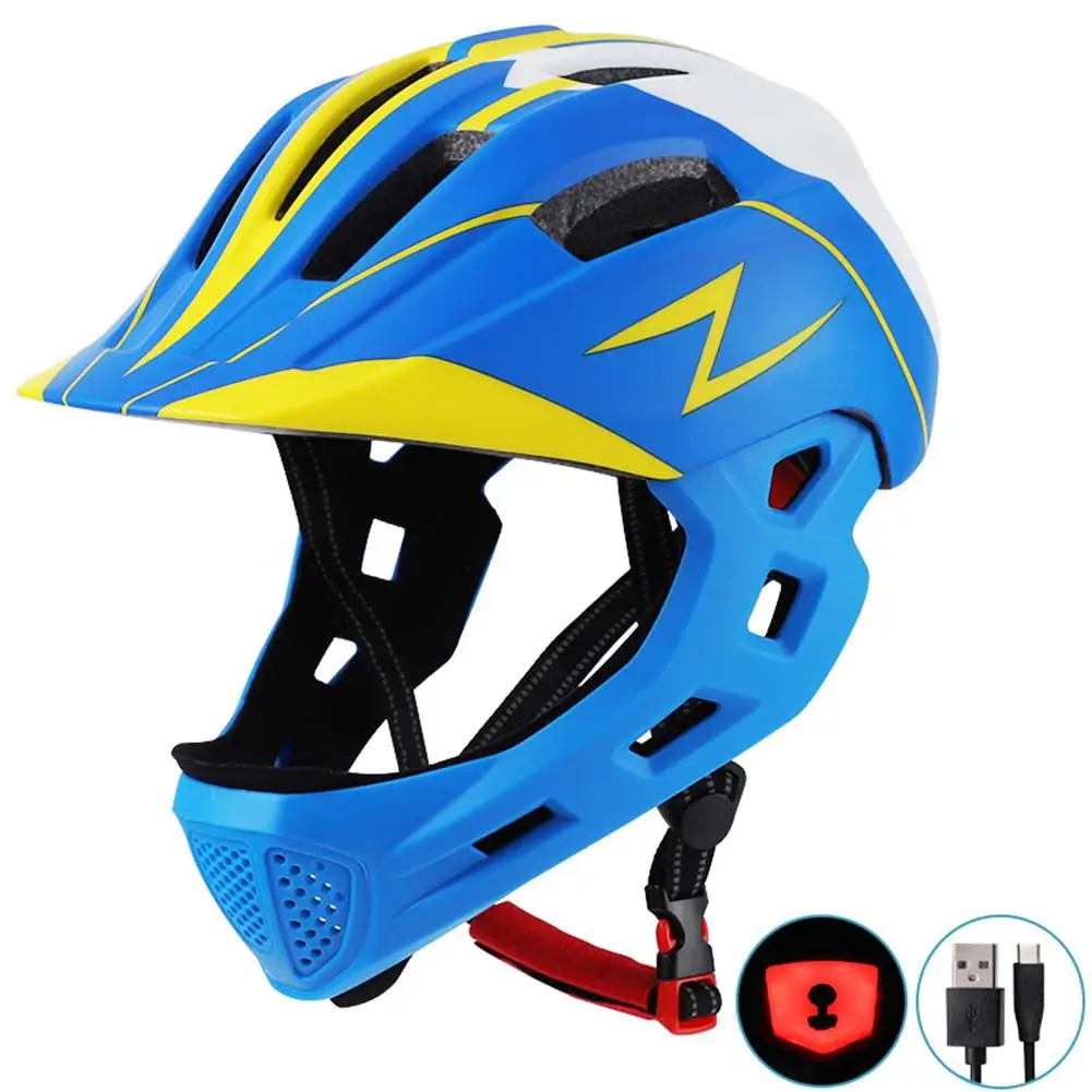 

Детский велосипедный шлем из пенополистирола, полное покрытие, зарядка через USB, встроенный светодиодный шлем для езды на велосипеде, горно...