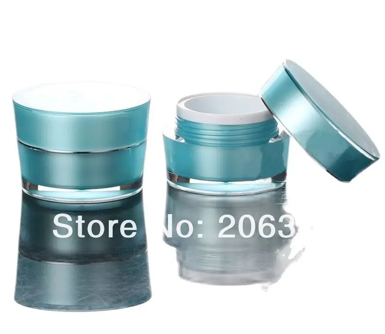 30 г синяя банка для крема в форме конуса с серебряной линией косметический