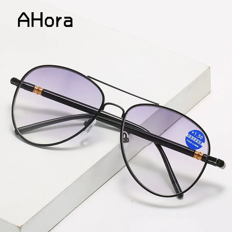 Ahora Для мужчин бифокальный авиаторы солнечные очки для чтения сплав не вызывает
