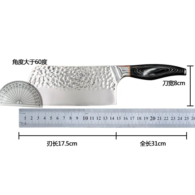 

Hand-forged hammer-printed meat cleaver dual-use kitchen knife Kitchen slicer Stainless steel household kitchen knife