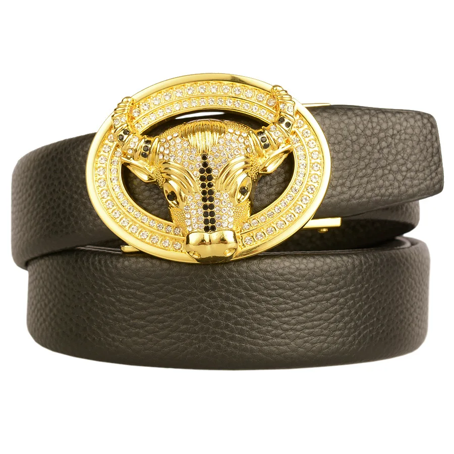 

Ybaby New men's leisure business leather belt Retro personality belt punk rock designer belt belt for men luxury