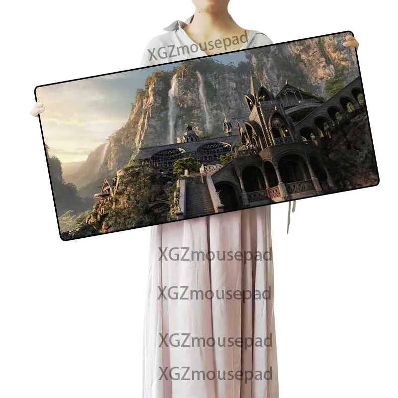 XGZ большой коврик для мыши черный замок игровой ландшафтный компьютер