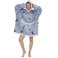 women pajamas lazy blanket thick lamb velvet nightdress hooded lazy pajamas warm pajamas women home service