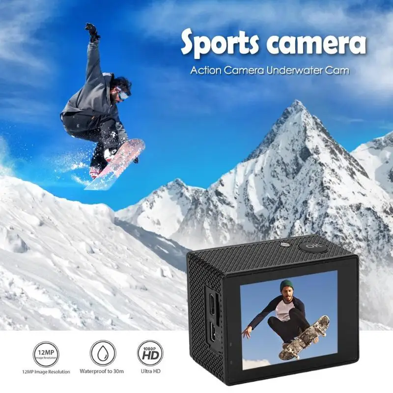 

HD 1080P Action Camera 30m Waterproof Video Recording Sport Camera Helmet Cam 12 Mega Pixel 140 Degree Wide Angle Lens