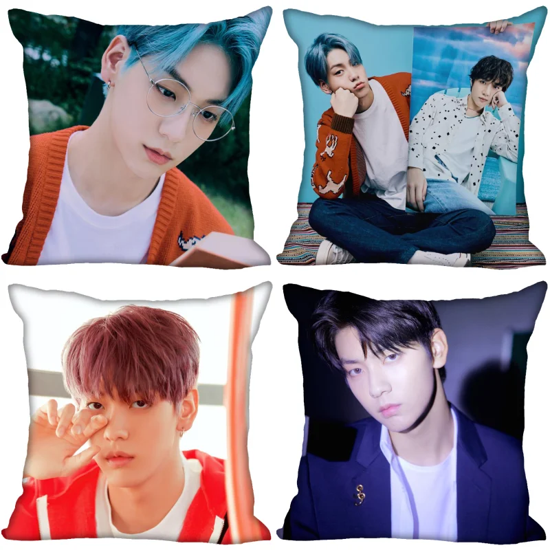 

Custom Soobin Pillow Cover Bedroom Home Office Decorative Pillowcase Square Zipper Pillow Cases Satin Soft No Fade 0519