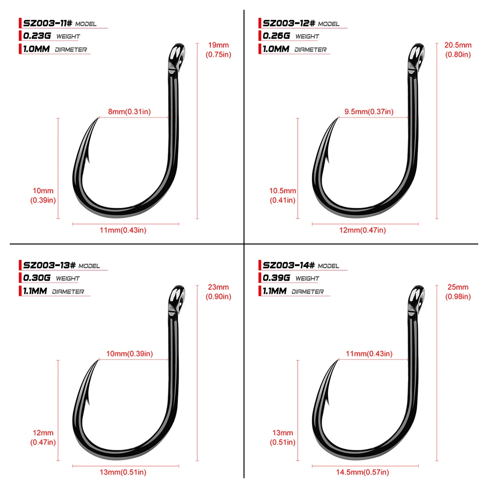 Крючок рыболовный Высокоуглеродистый 3 #-15 # 200 шт./лот