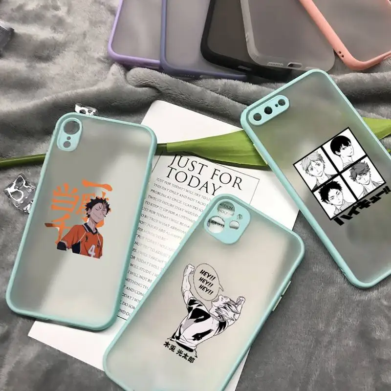 

Anime Oya Oya Oya Haikyuu Love Volleyball Phone Case matte transparent For iphone 7 8 11 12 plus mini x xs xr pro max cover