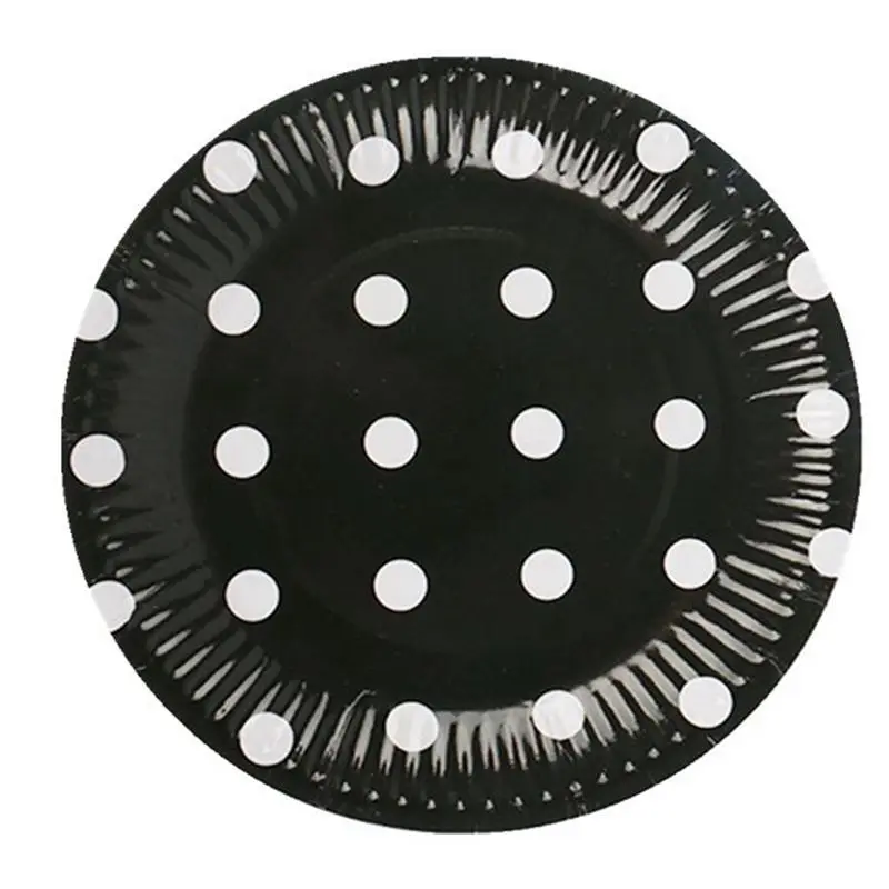 10 шт./лот бумажные тарелки в горошек товары для вечеринок на день рождения