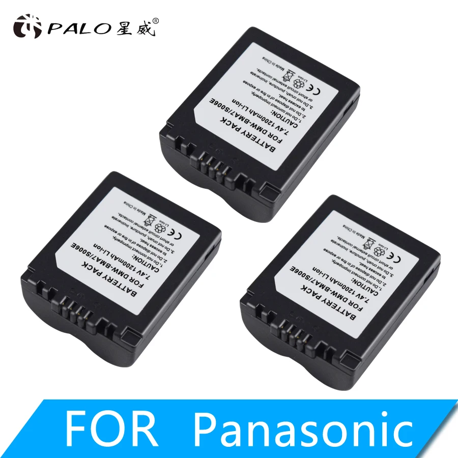 3PCS PALO 1200 мА/ч, CGA-S006E S006E Li-Ion Батарея для цифрового фотоаппарата Panasonic Lumix DMC-FZ7 FZ8 FZ18 FZ35 FZ28 FZ38 FZ30 Камера запасная батарея - Цвет: 3PCS