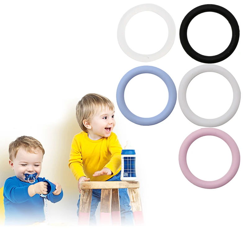 

5pcs O-Rings Silicone Baby Dummy Pacifier Chain Clips Adapter Holder for MAM