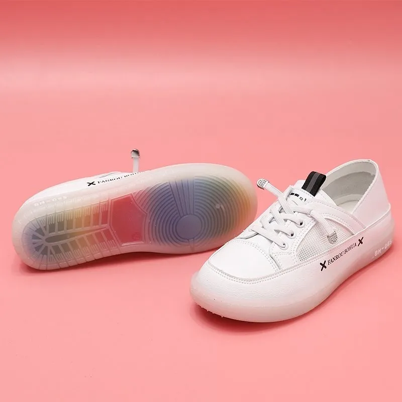 Women Genuine Leather Sneakers White Casual Shoes Fashionable Comfortable Vulcanized Shoe Woman Lace-up Flats Autumn Sneaker