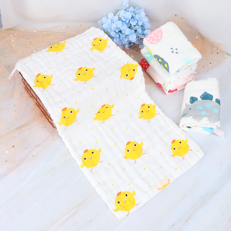 

Newborn Baby Infant Cartoon 6 layers Face Hand Bathing Towel Bibs Feeding Square Towels Handkerchief 100% Cotton Gauze Towel