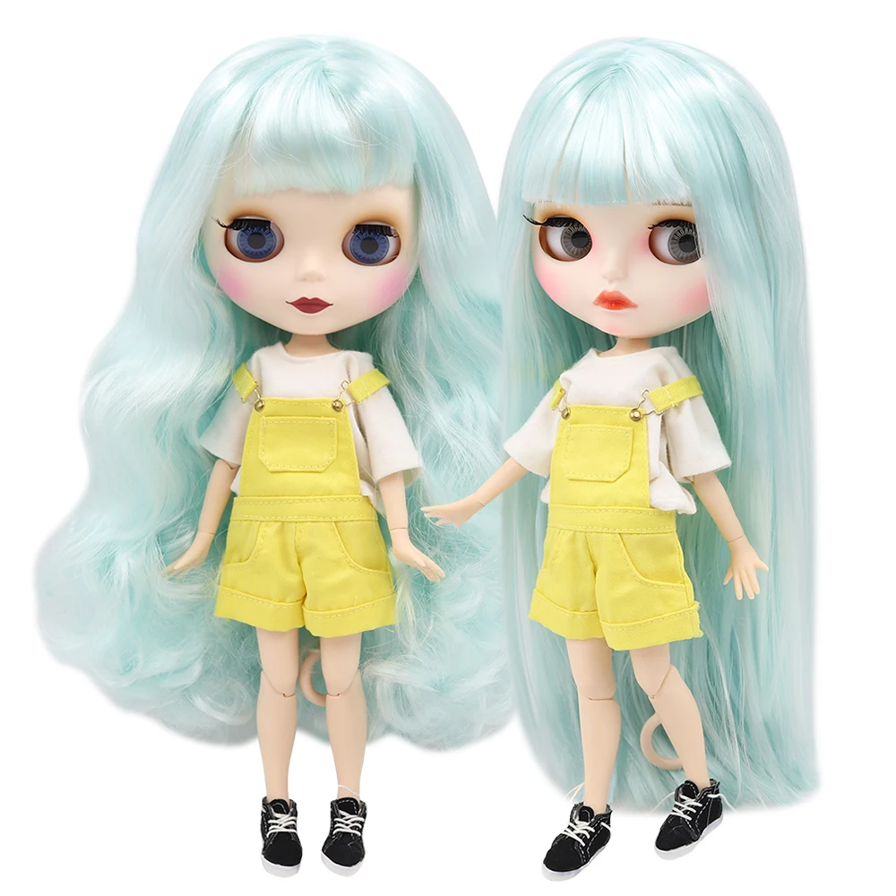 

Ледяная кукла DBS Blyth 1/6 bjd Обнаженная кукла бледно-голубые волосы для суставов тела белая кожа темная кожа матовое лицо 30 см аниме игрушка под...