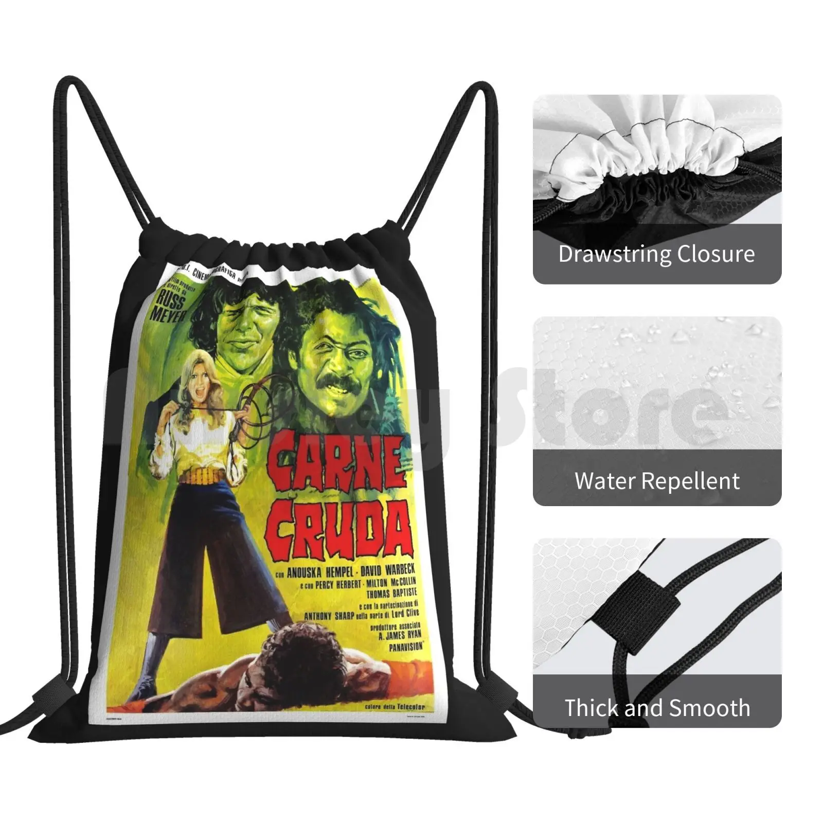 Винтажный Фильм-рюкзак сумка с Кулиской Cruda спортивная водонепроницаемый Фильм