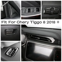 carbon fiber interior parts for chery tiggo 8 2018 2019 2020 pillar a triangle head light lamp switch button panel cover trim