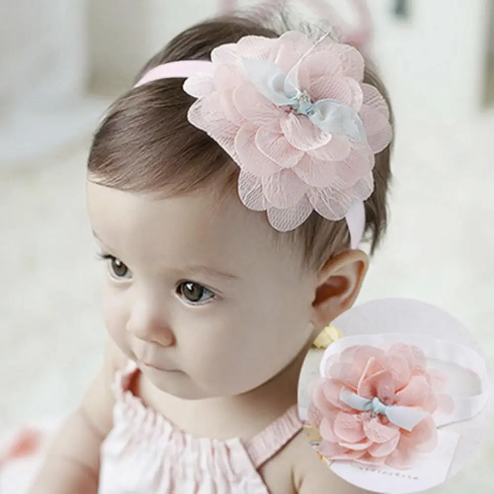 2 Pcs Fashion Baby Girl Hairband Toddlers Infant Cloth Headbands Floral Pearl Headwrap Women Summer Wear Cute Hair Accessories | Детская