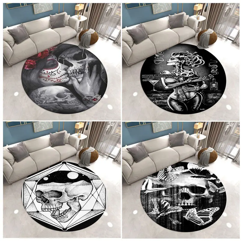 

Оригинальные противоскользящие круглые коврики для гостиной в стиле Хэллоуин