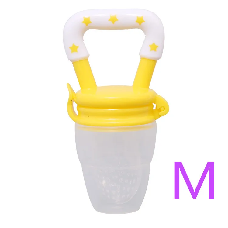Light Yellow M Детские фруктовые клипсы для пустышек клип силиконовый держатель младенческой Соска-пустышка для малышей Дети кормушка Ниблер манекен Кормление новорожденных - Цвет: Light Yellow M