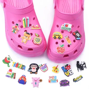 1 PCS School Styles PVC Croc Shoe Charms Accessories Teacher Students Books Pen Decoration for Kids  in USA (United States)