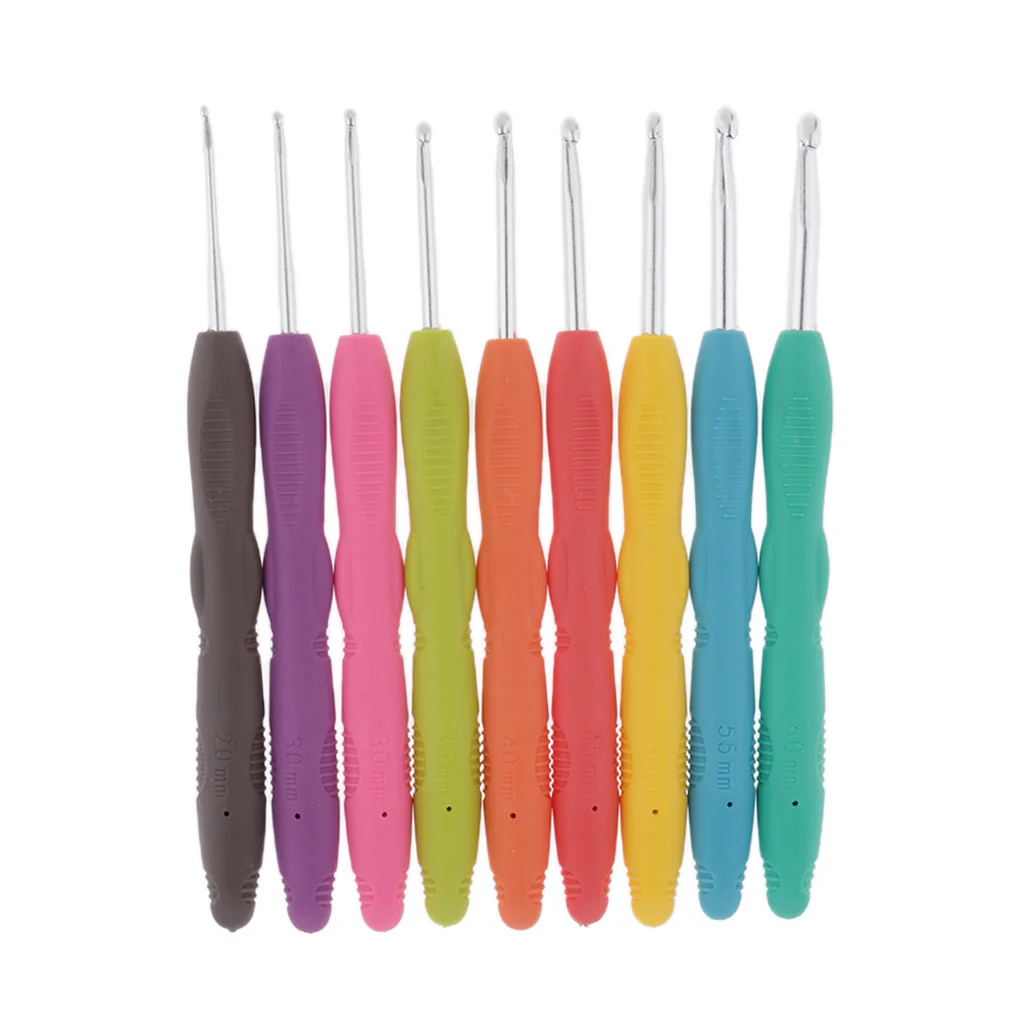 

9pcs Soft Handle Ergonomic Crochet Hook Set DIY Knitting Crafts Tool