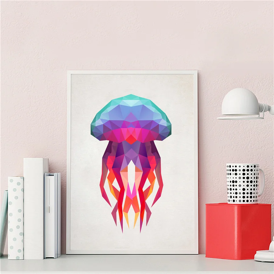 Настенная живопись на холсте Абстрактная многоугольная Медуза Художественная
