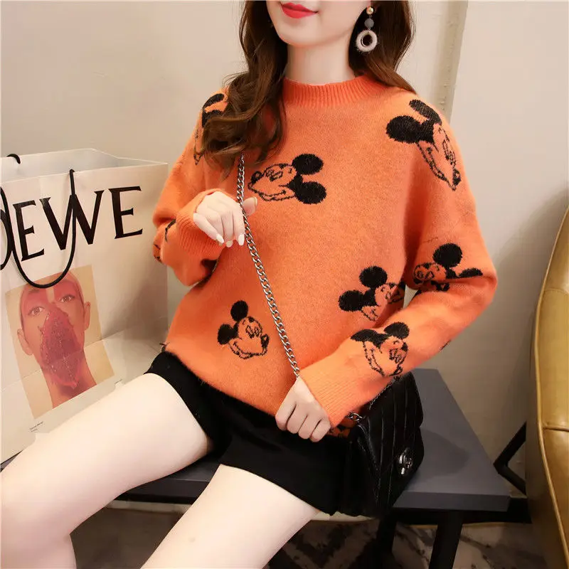 

Autumn and winter new sweater jacquard loose Pullover fashion T-shirt women's 2020 fashion Korean fashion versatile top