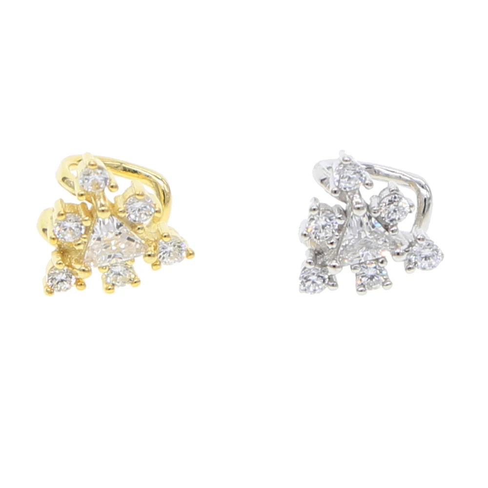 Женские серьги-каффы из серебра 2022 пробы с фианитами | Украшения и аксессуары