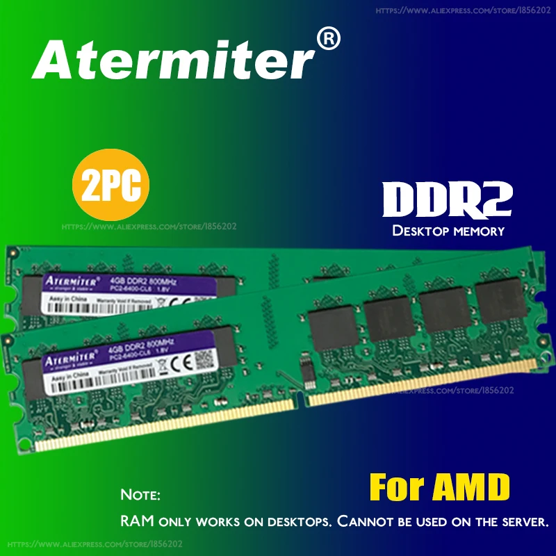 Оперативная память DDR2 8 Гб (2pcs4гб) 800 МГц для настольных ПК DIMM 240 контактов AMD СИСТЕМЫ высокая совместимость|ddr2