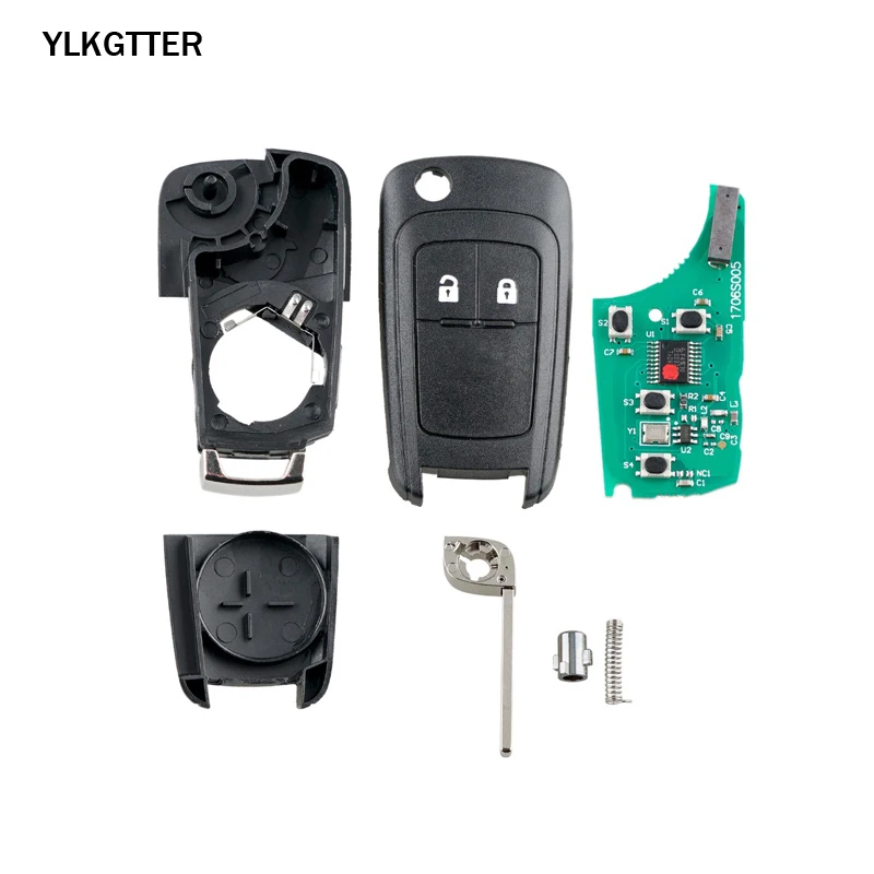 

YLKGTTER 433MHz Flip Folding Car Remote Key for OPEL/VAUXHALL Astra J / Corsa E / Insignia / Zafira C 2009-2016 with ID46Chip