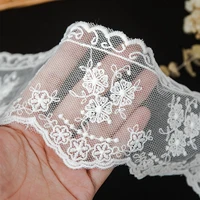 luxury white lace fabric 10cm wide milk silk ribbons for crafts floral embroidery wedding dress decor diy material sewing supply